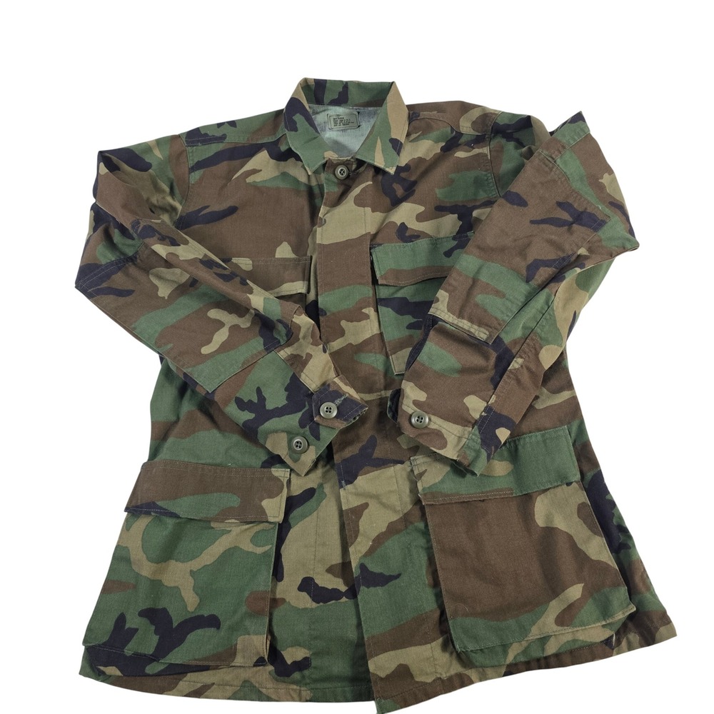 US Military Woodland Camo Combat Field Jacket‎ Coat Small Regular